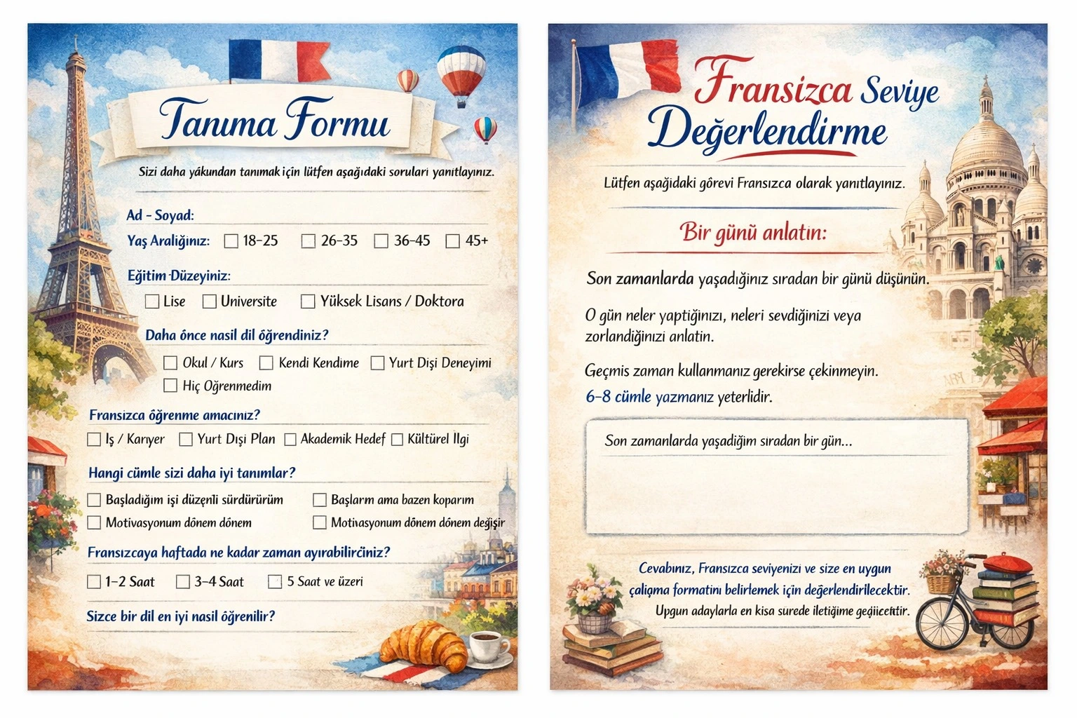 Tanışma Formu (görsel)